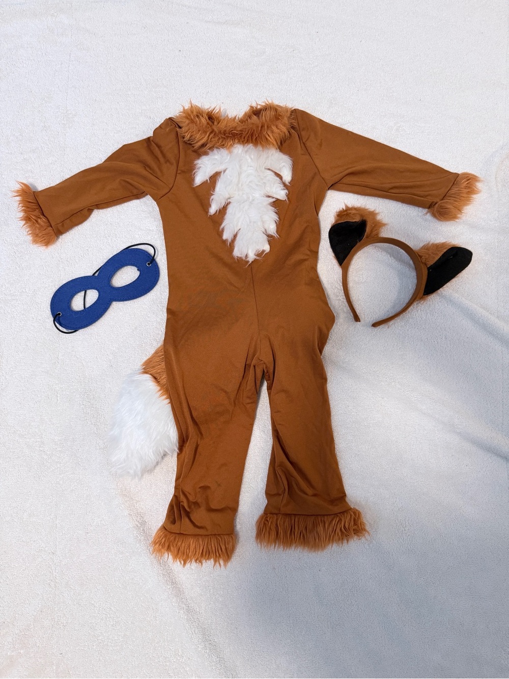Kids Brown Fox Costume Jumpsuit with Tail and Ear Headband